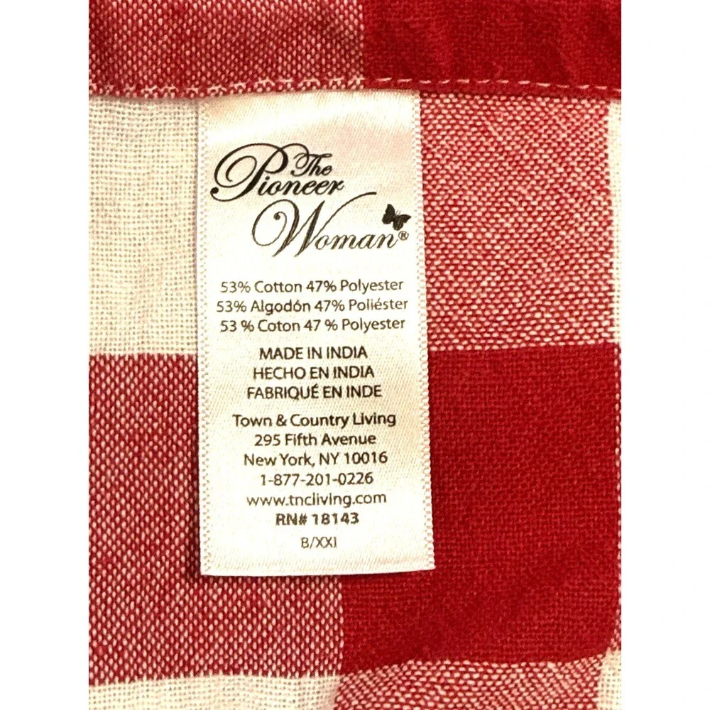 Lot 3 Pioneer Woman Red White Plaid Charming Check Tablecloth 52